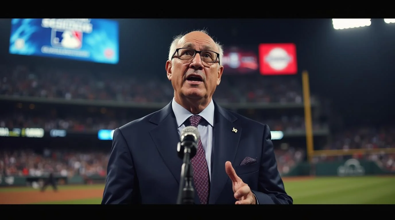 MLB Commissioner Rob Manfred speaks during the first round of the MLB baseball draft MLB Commissioner Rob Manfred speaks during the first round of the MLB baseball draft
